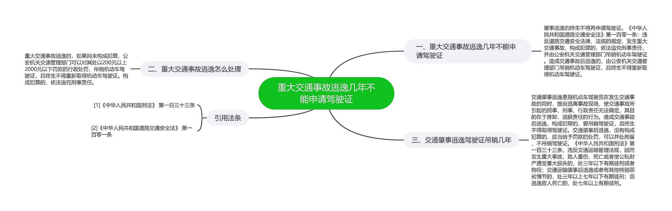 重大交通事故逃逸几年不能申请驾驶证思维导图