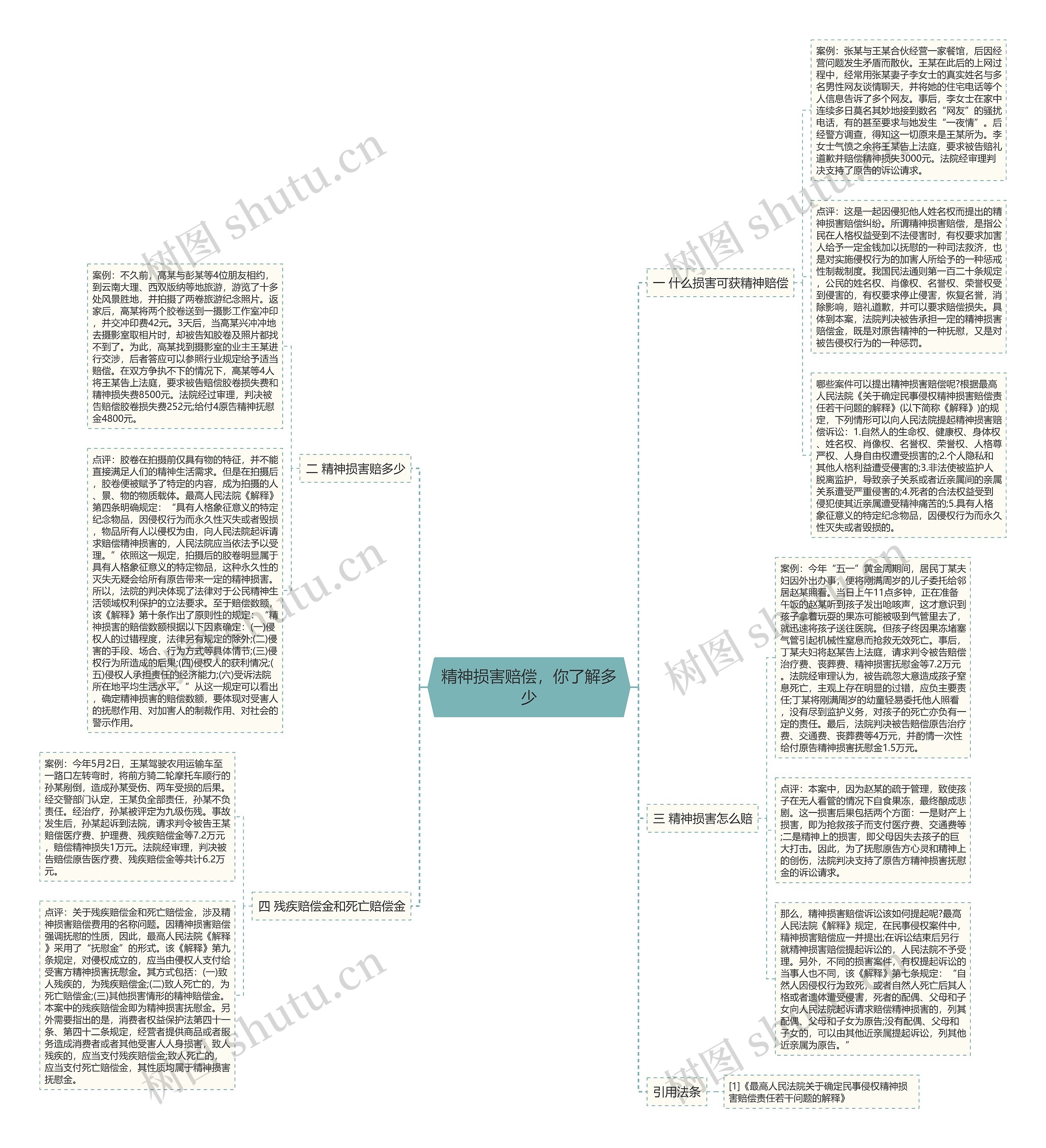 精神损害赔偿，你了解多少思维导图