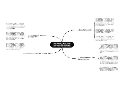 交通事故第三者责任保险施行中的问题及应对措施