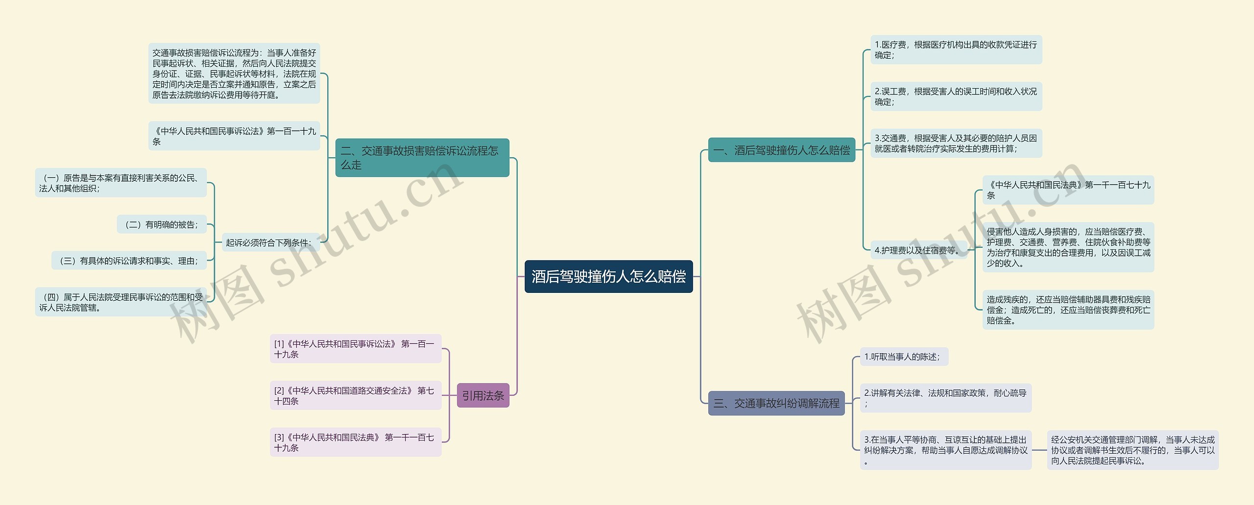 酒后驾驶撞伤人怎么赔偿思维导图