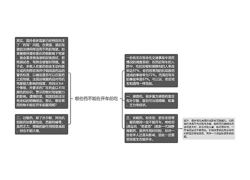 哪些药不能在开车前吃