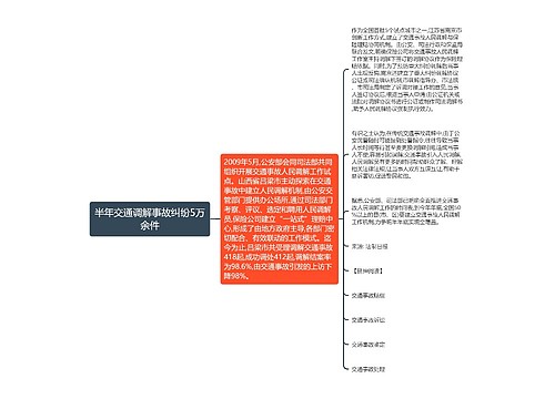 半年交通调解事故纠纷5万余件