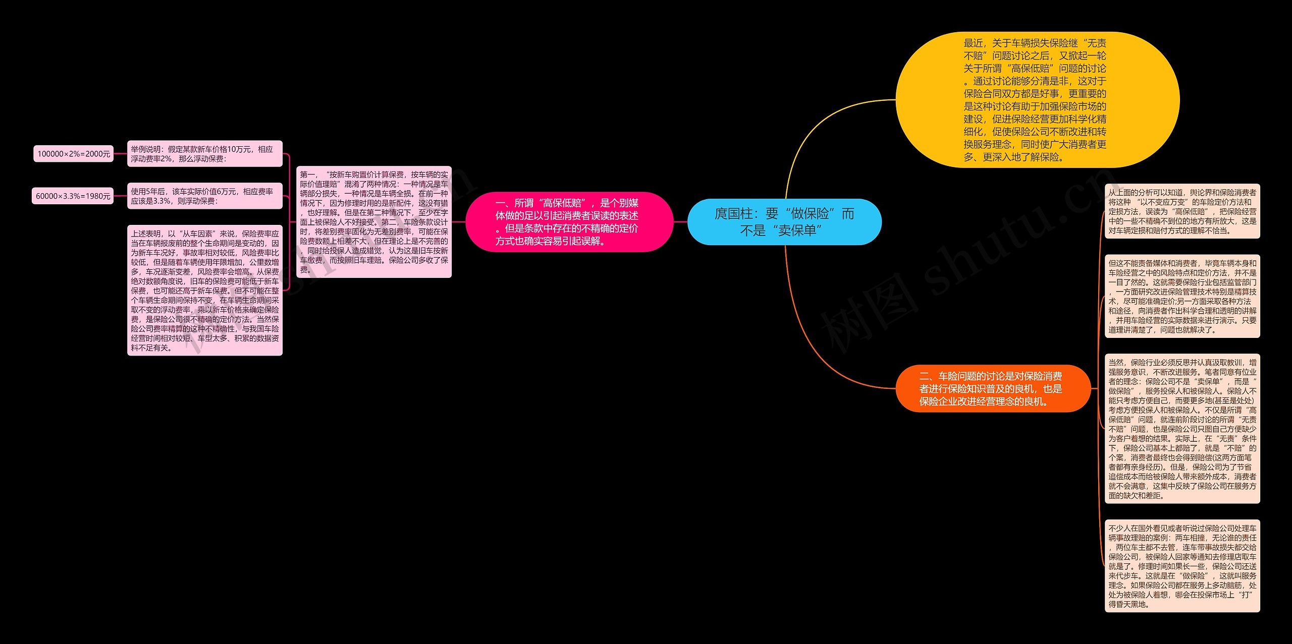 庹国柱：要“做保险”而不是“卖保单”思维导图