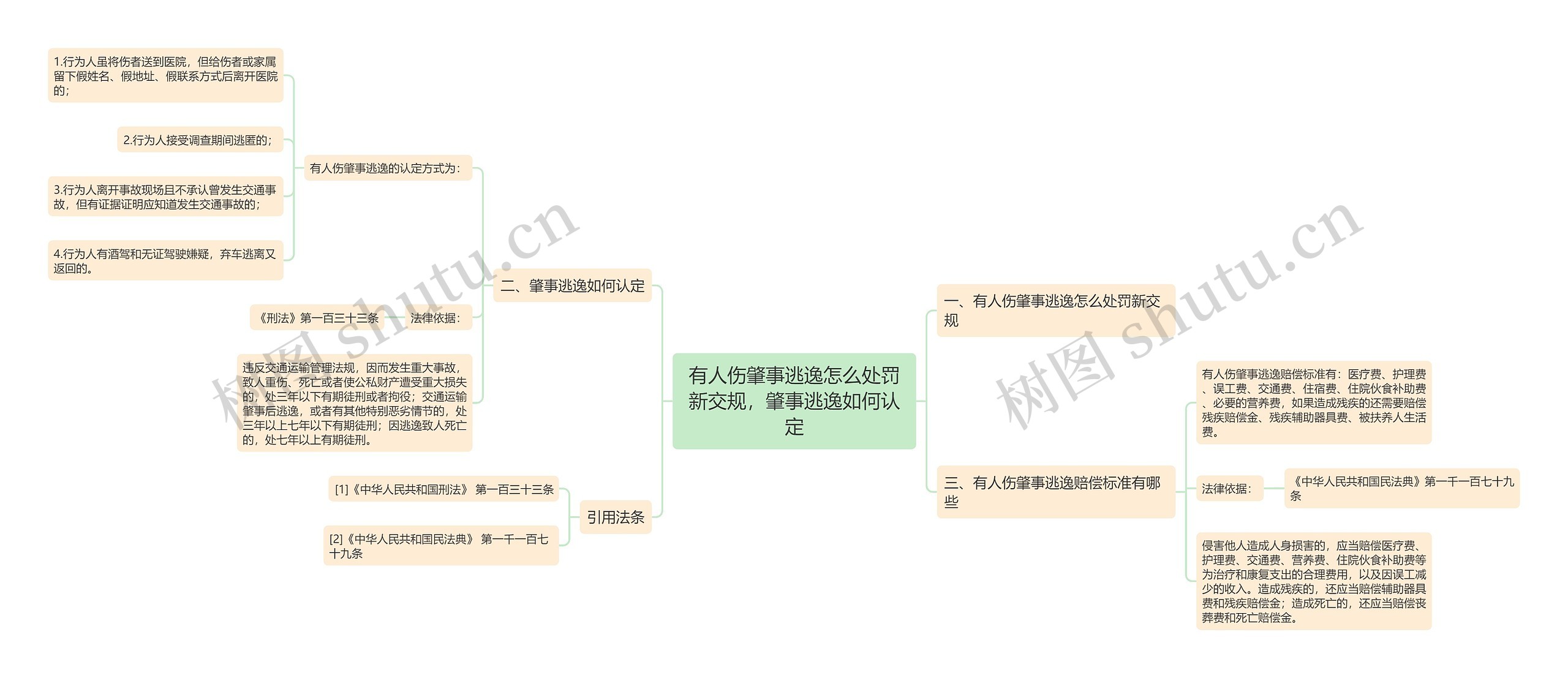 有人伤肇事逃逸怎么处罚新交规，肇事逃逸如何认定思维导图