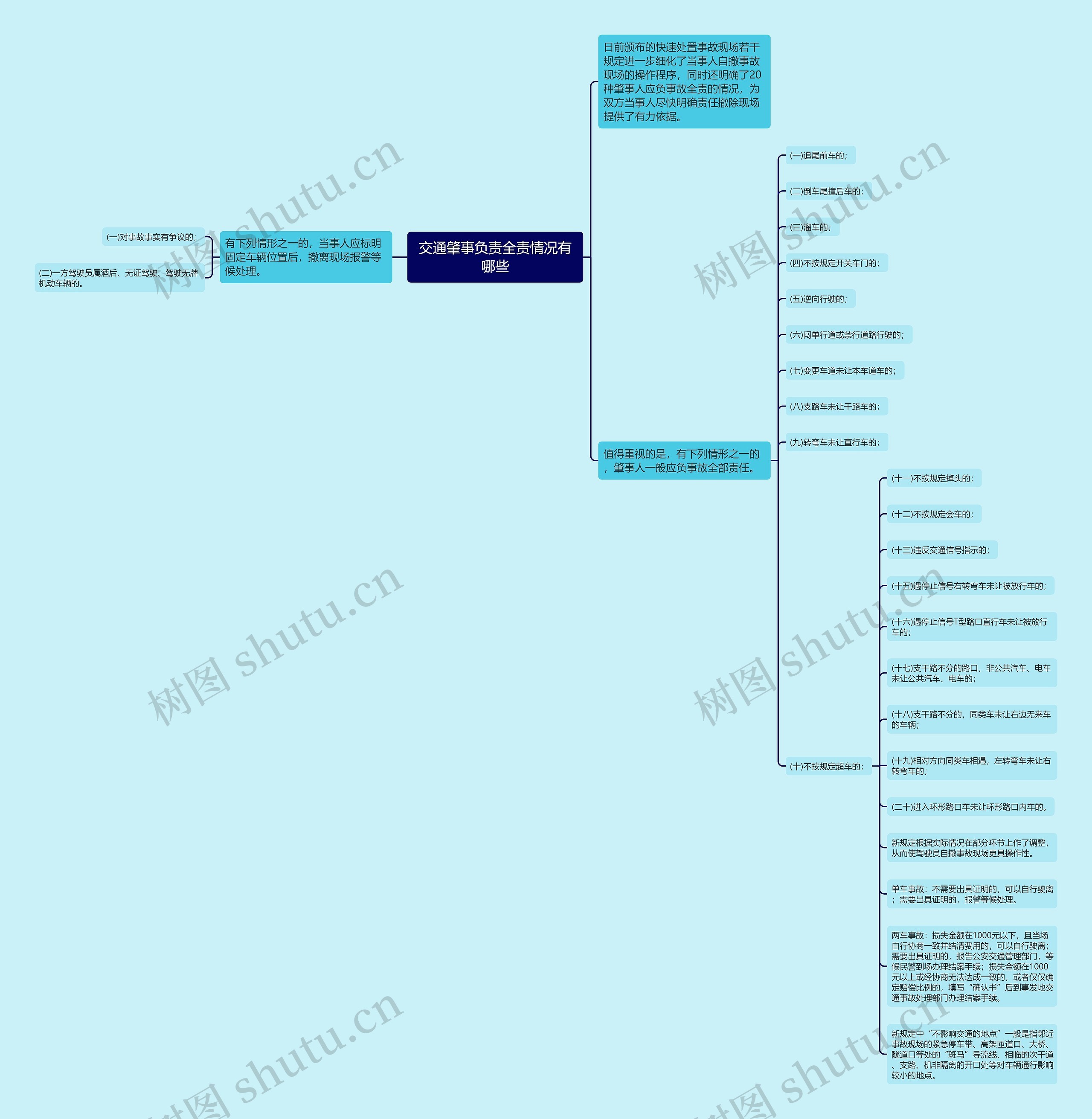 交通肇事负责全责情况有哪些思维导图