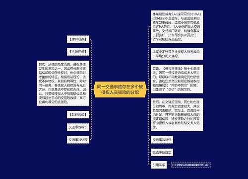 同一交通事故存在多个被侵权人交强险的分配