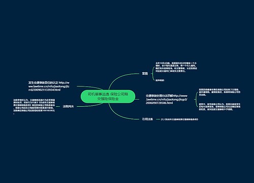 司机肇事逃逸 保险公司赔交强险保险金