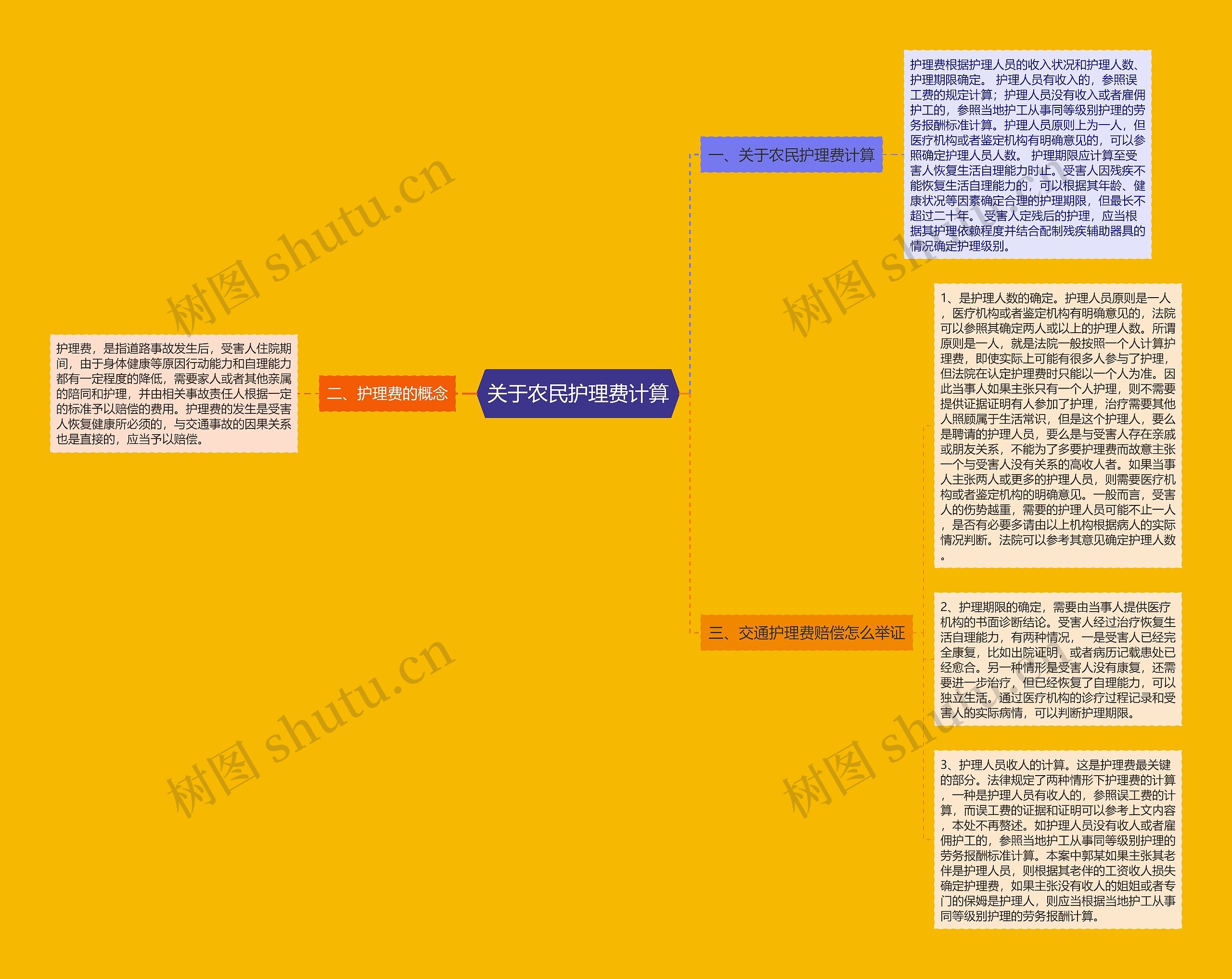 关于农民护理费计算思维导图