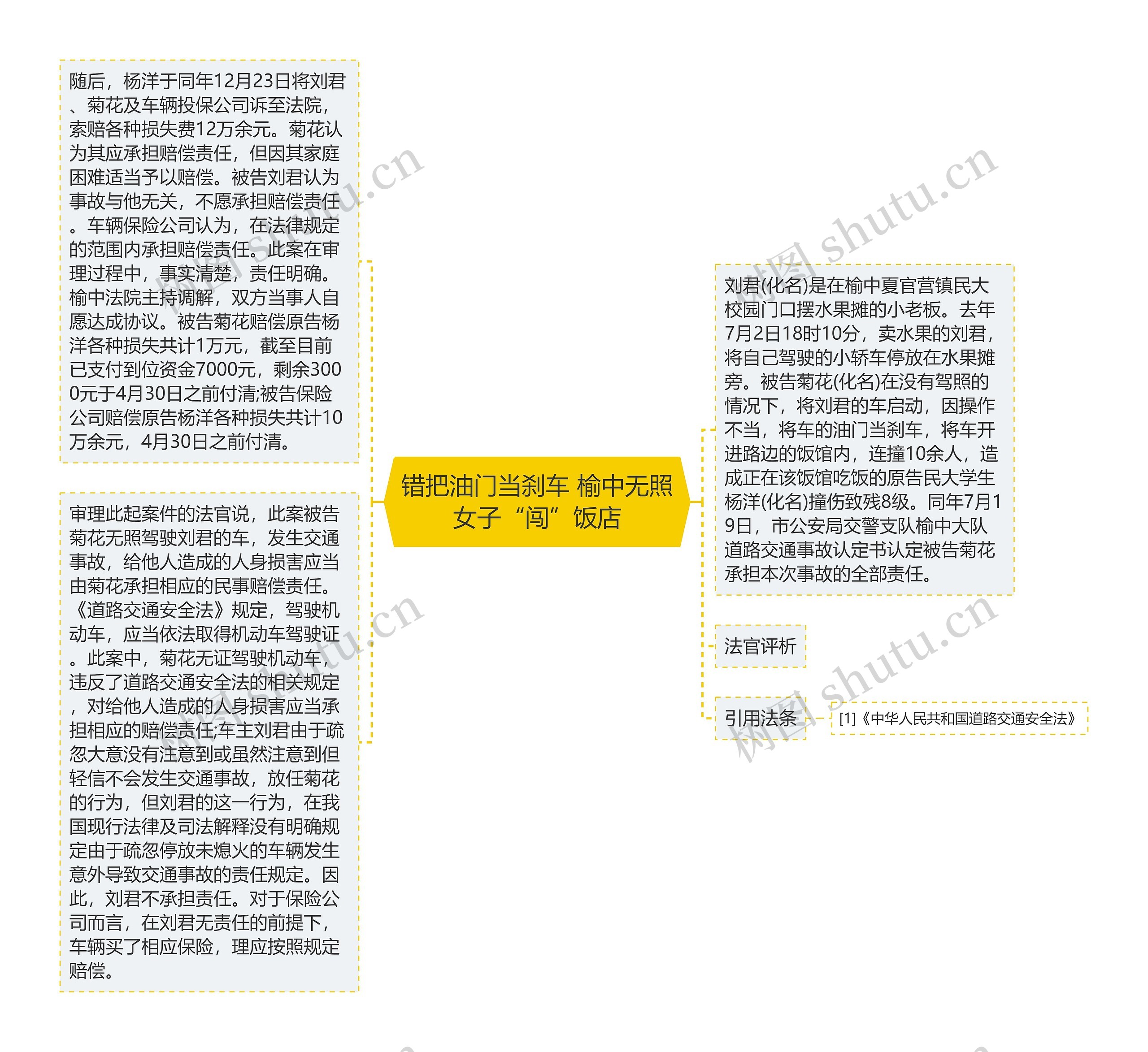 错把油门当刹车 榆中无照女子“闯”饭店思维导图