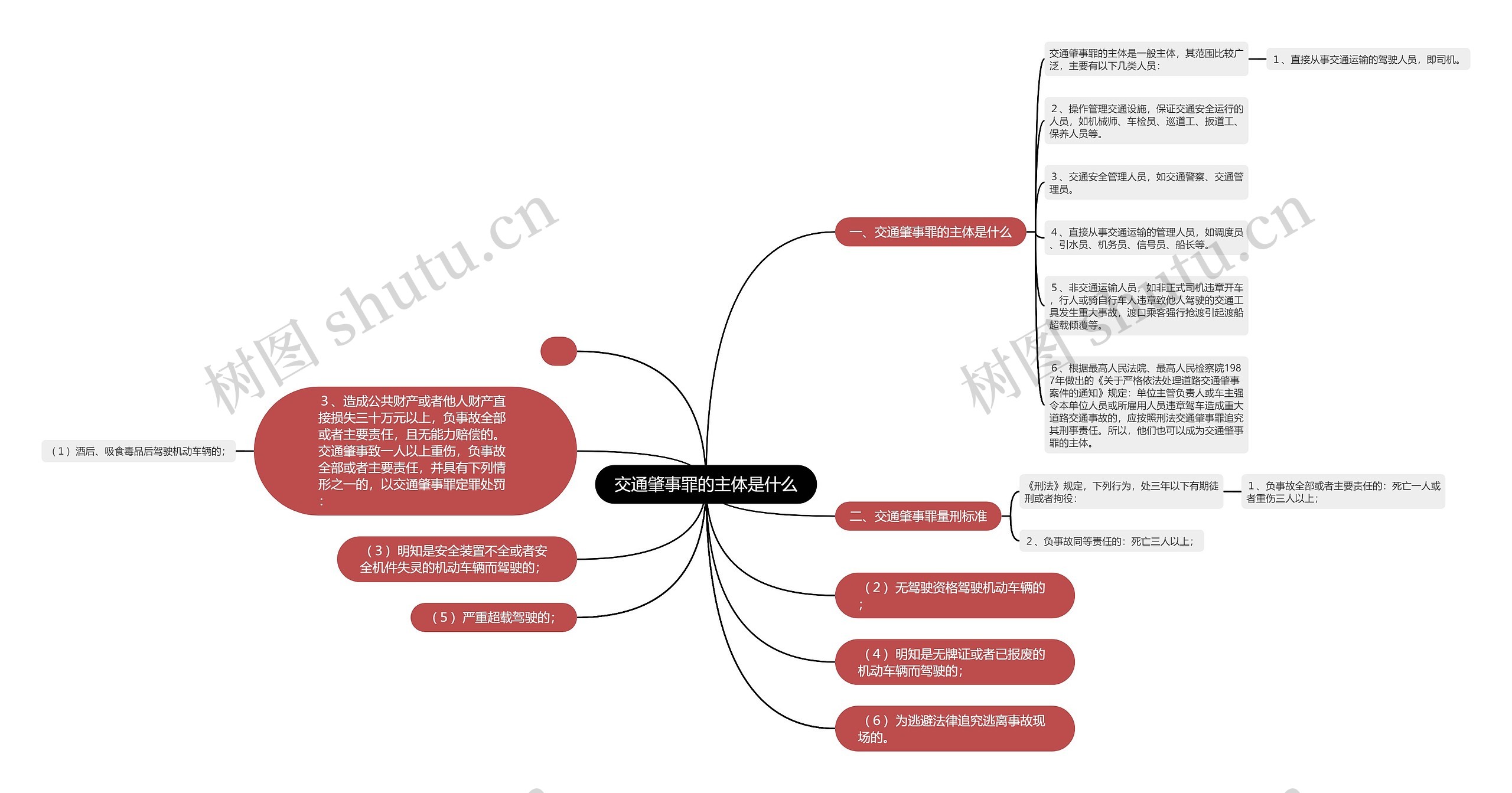 交通肇事罪的主体是什么思维导图