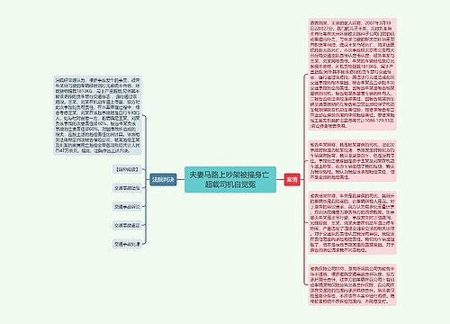 夫妻马路上吵架被撞身亡 超载司机自觉冤