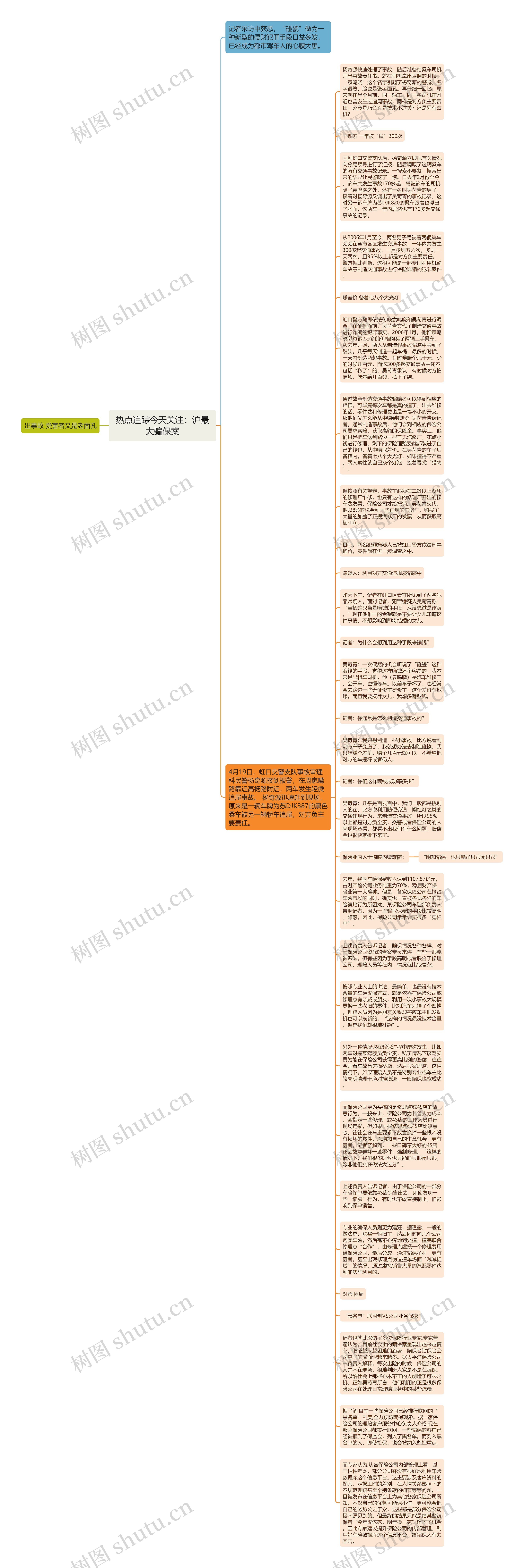 热点追踪今天关注：沪最大骗保案思维导图