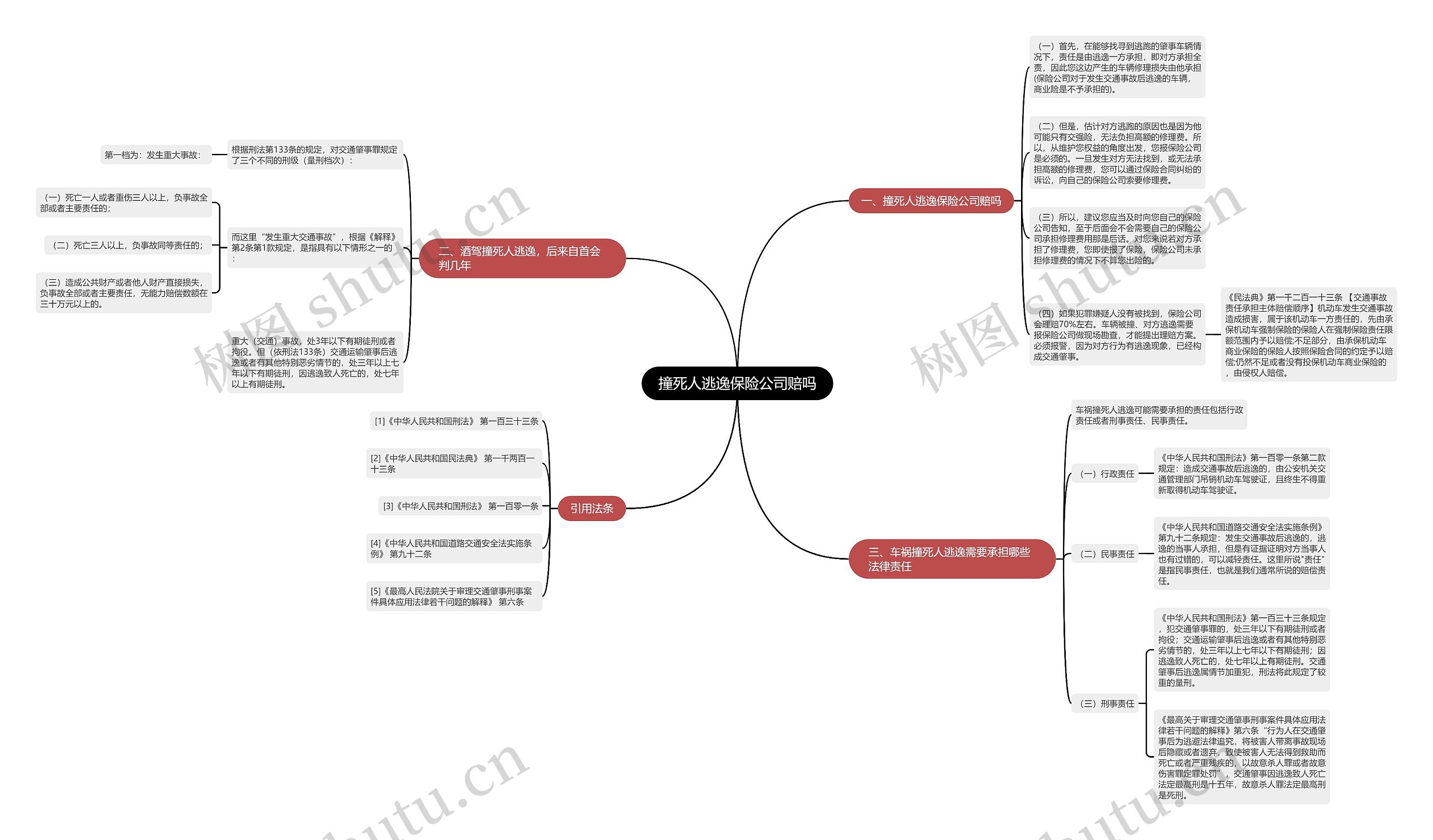 撞死人逃逸保险公司赔吗思维导图