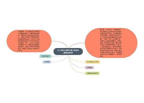 行人骑车违章行驶 造成交通事故担责