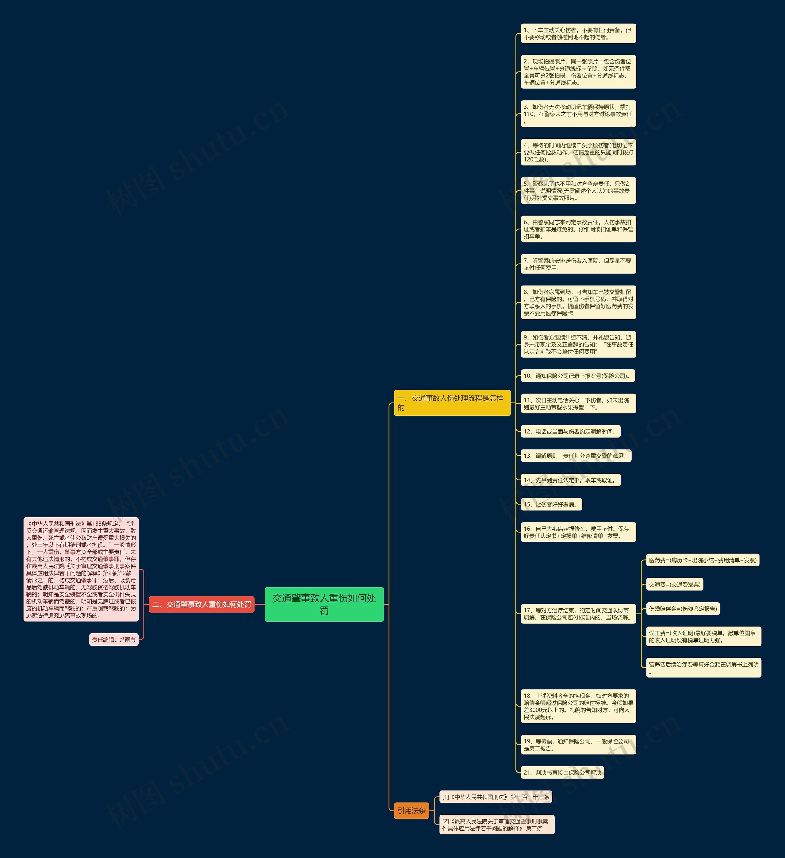 交通肇事致人重伤如何处罚思维导图