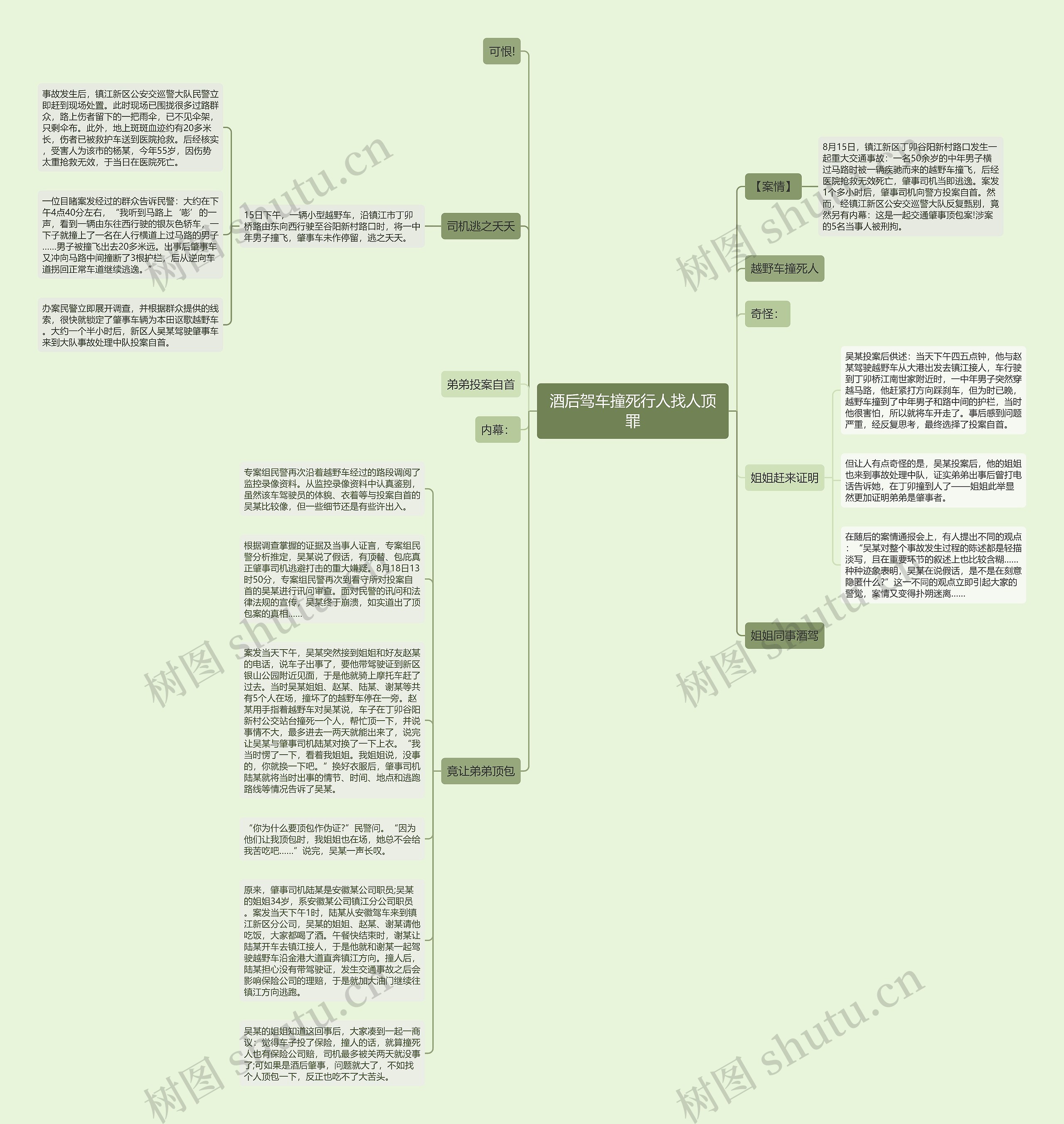 酒后驾车撞死行人找人顶罪思维导图