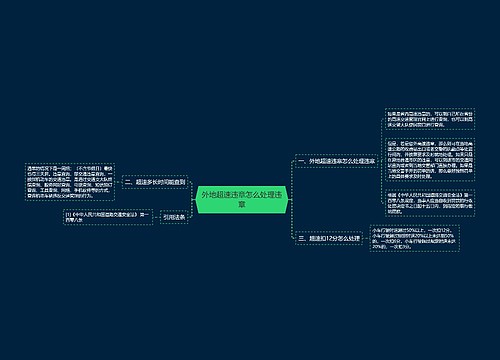 外地超速违章怎么处理违章