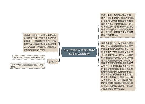 行人违规进入高速公路被车撞死 家属获赔