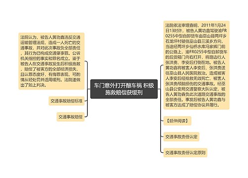 车门意外打开酿车祸 积极施救赔偿获缓刑