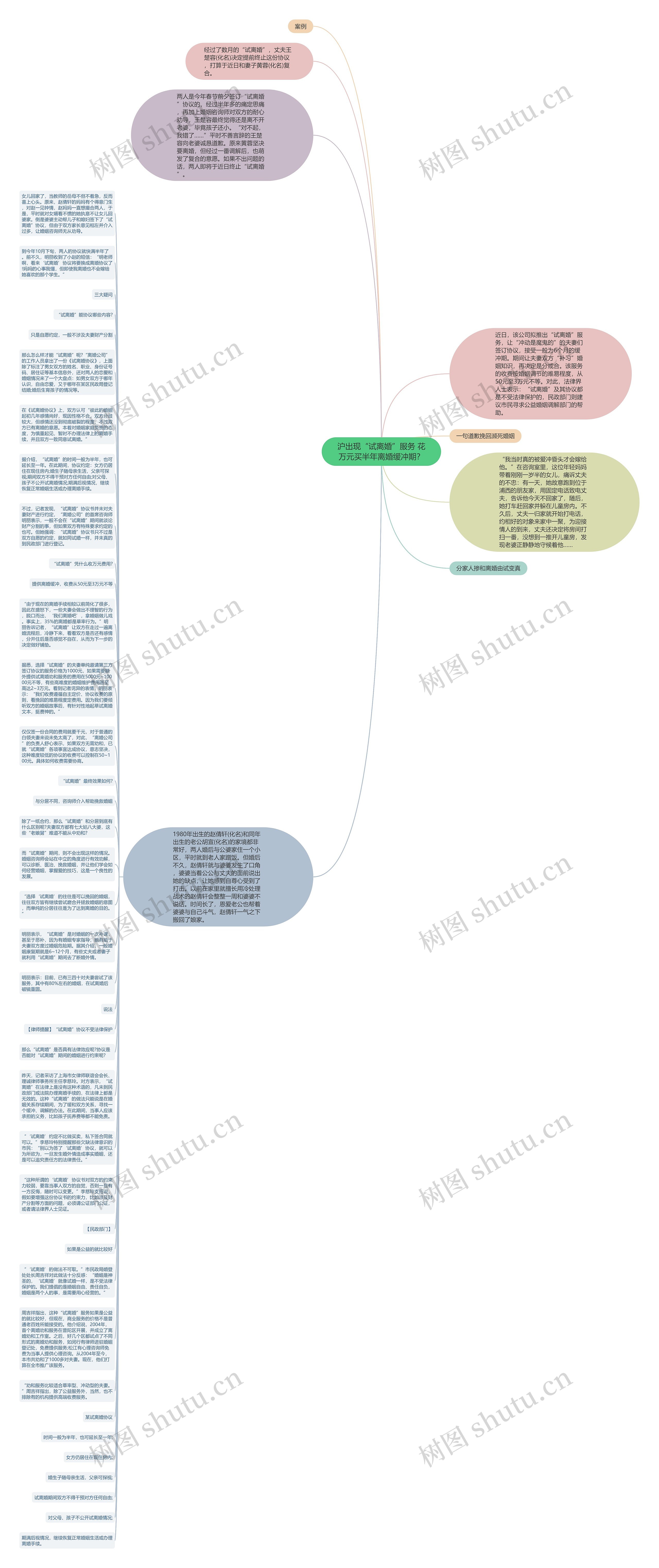 沪出现“试离婚”服务 花万元买半年离婚缓冲期？思维导图
