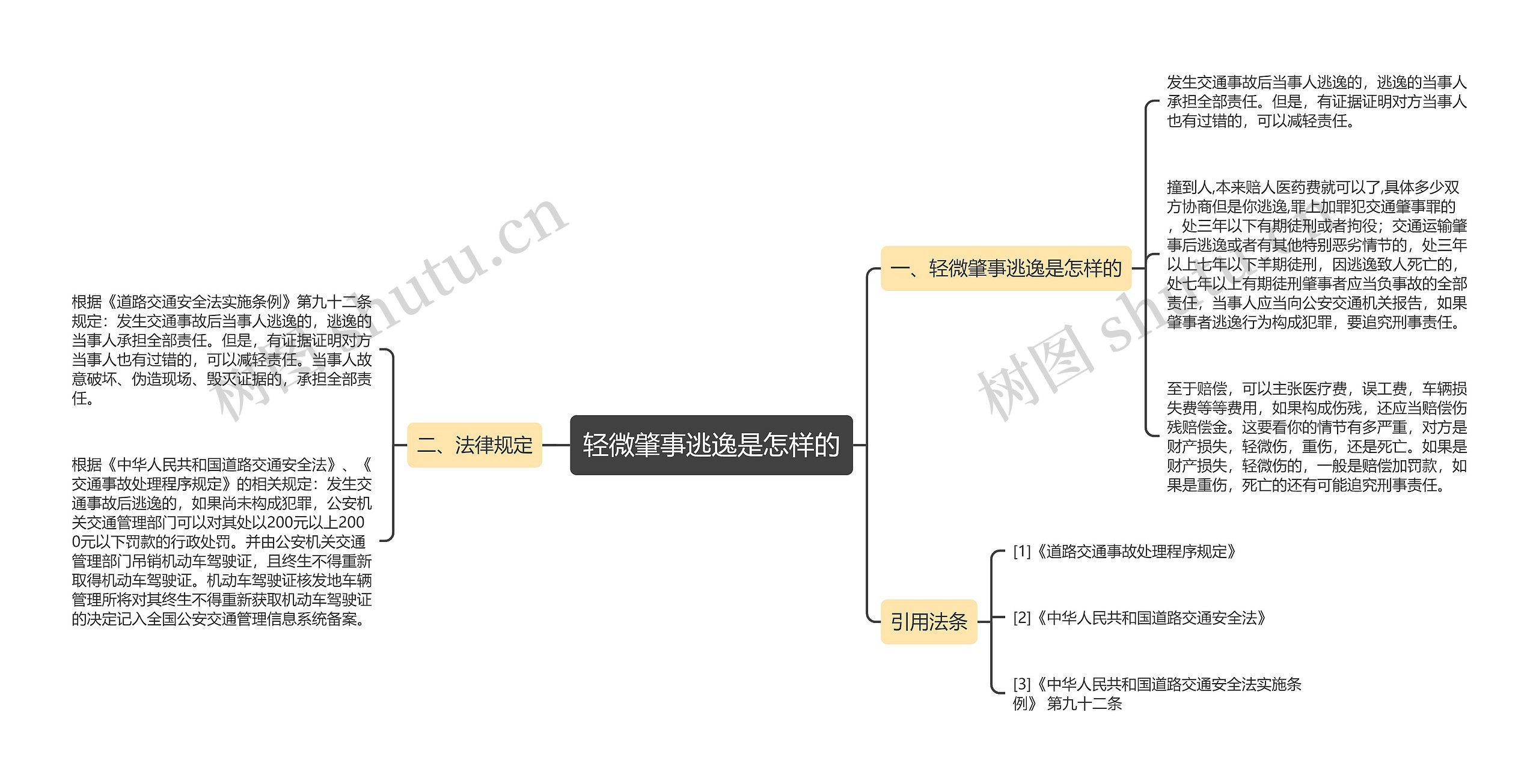 轻微肇事逃逸是怎样的思维导图