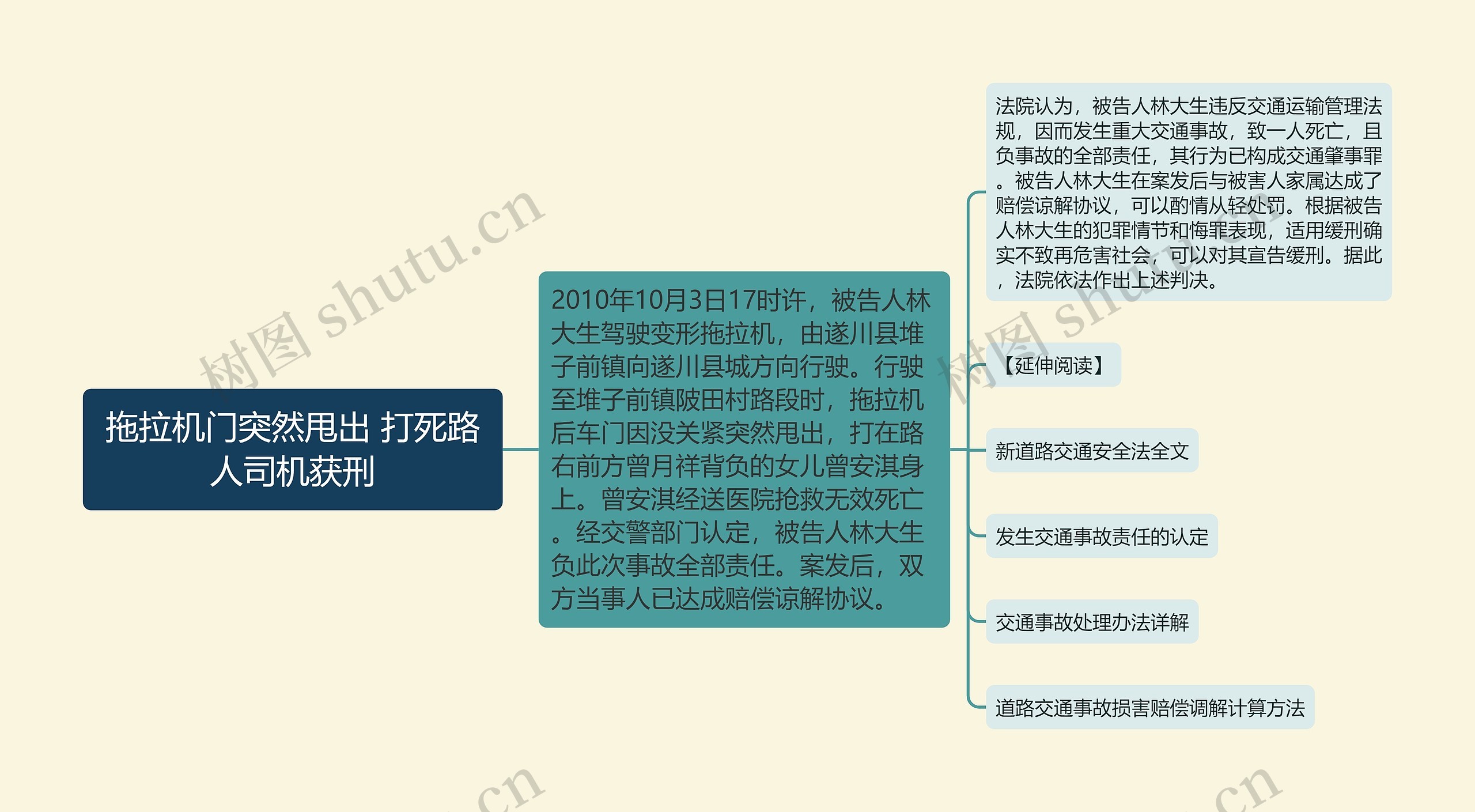 拖拉机门突然甩出 打死路人司机获刑思维导图