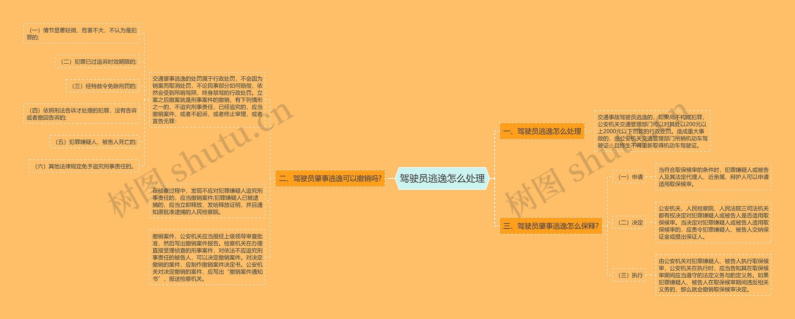 驾驶员逃逸怎么处理思维导图