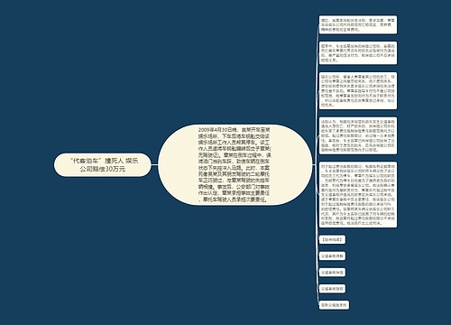 “代客泊车”撞死人 娱乐公司赔偿30万元