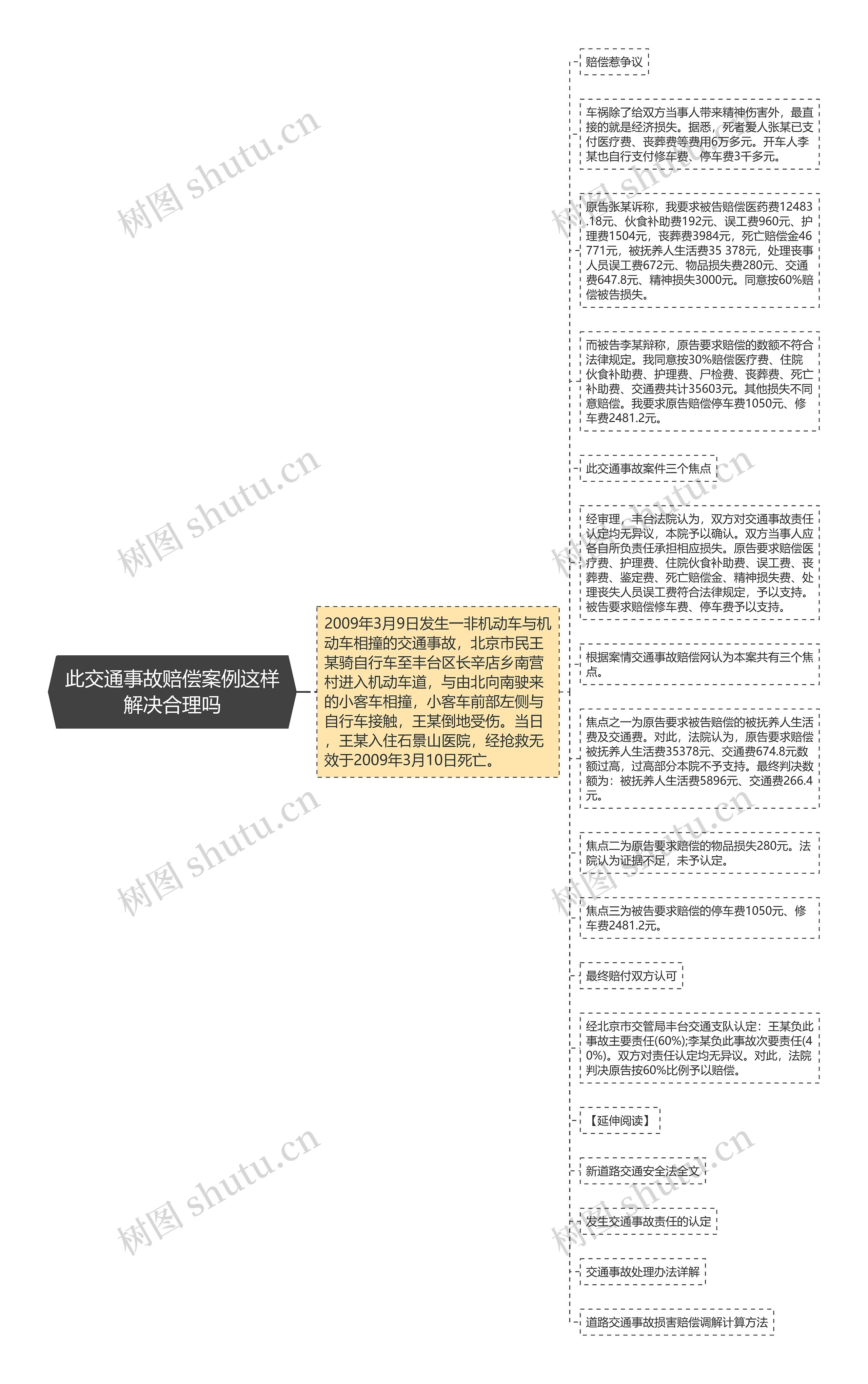 此交通事故赔偿案例这样解决合理吗思维导图