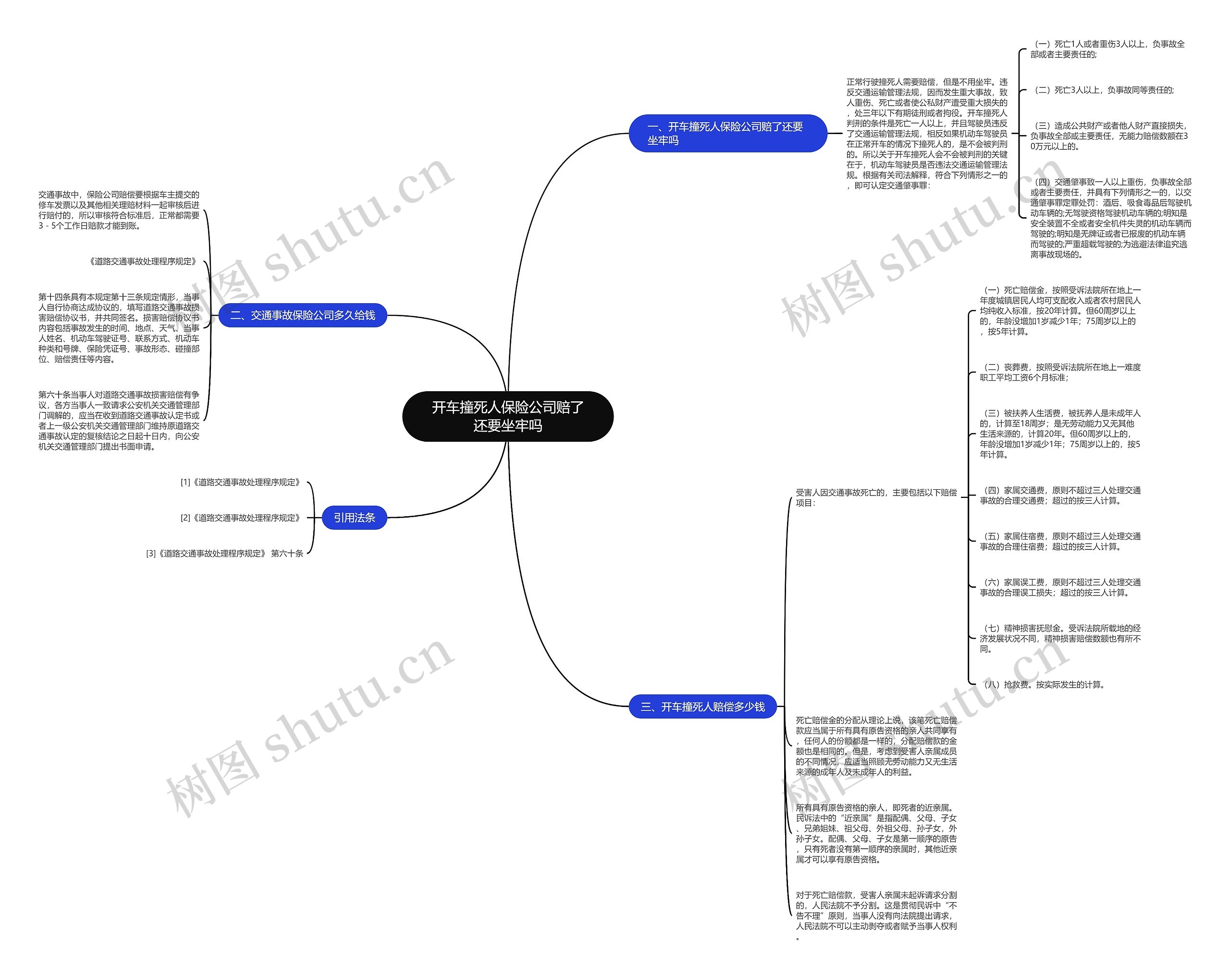 开车撞死人保险公司赔了还要坐牢吗思维导图