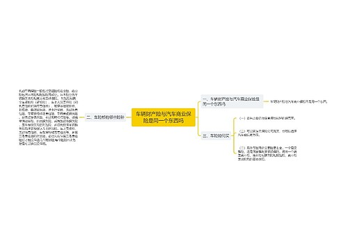 车辆财产险与汽车商业保险是同一个东西吗