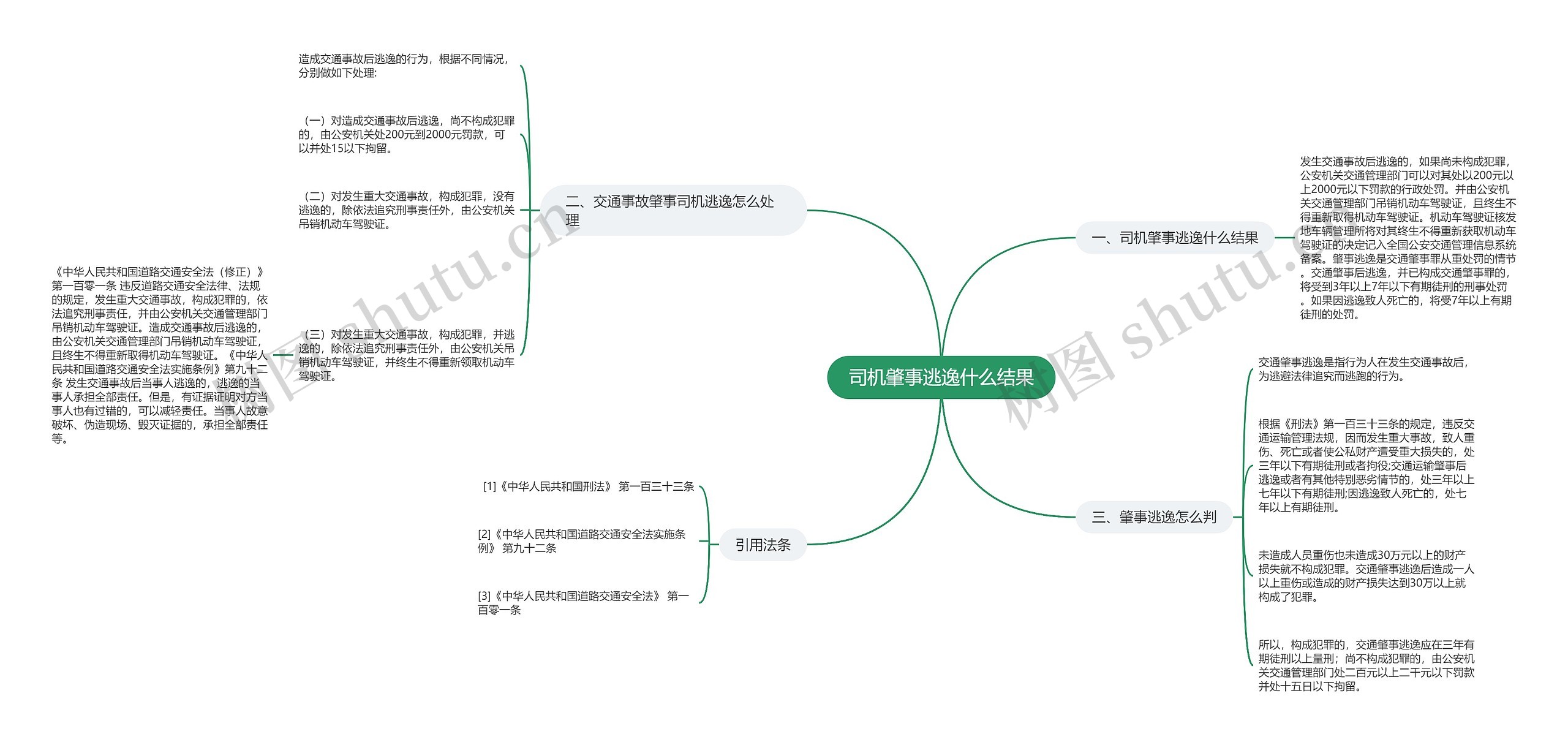 司机肇事逃逸什么结果思维导图