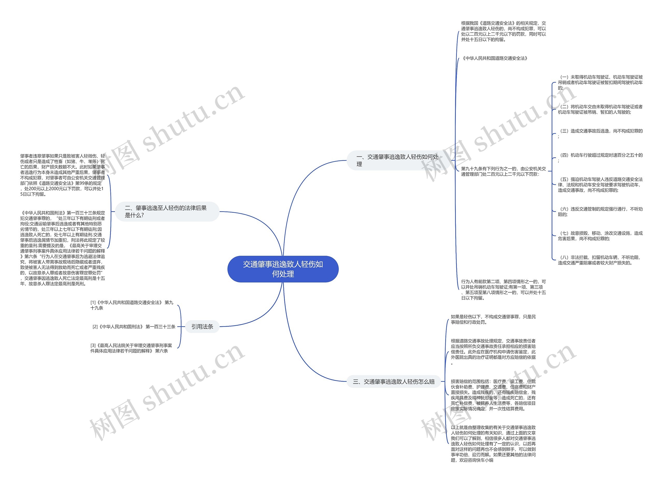 交通肇事逃逸致人轻伤如何处理思维导图