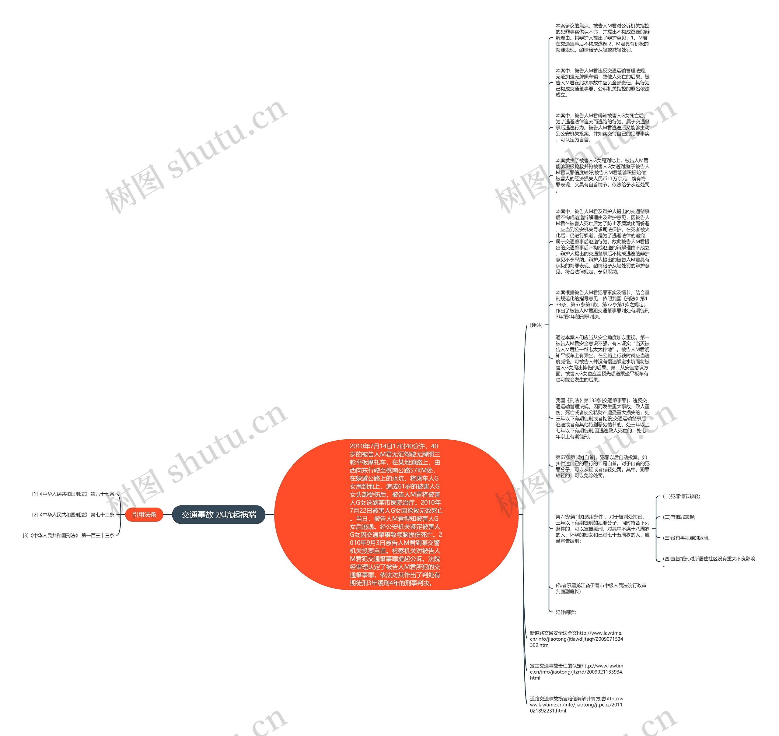 交通事故 水坑起祸端思维导图