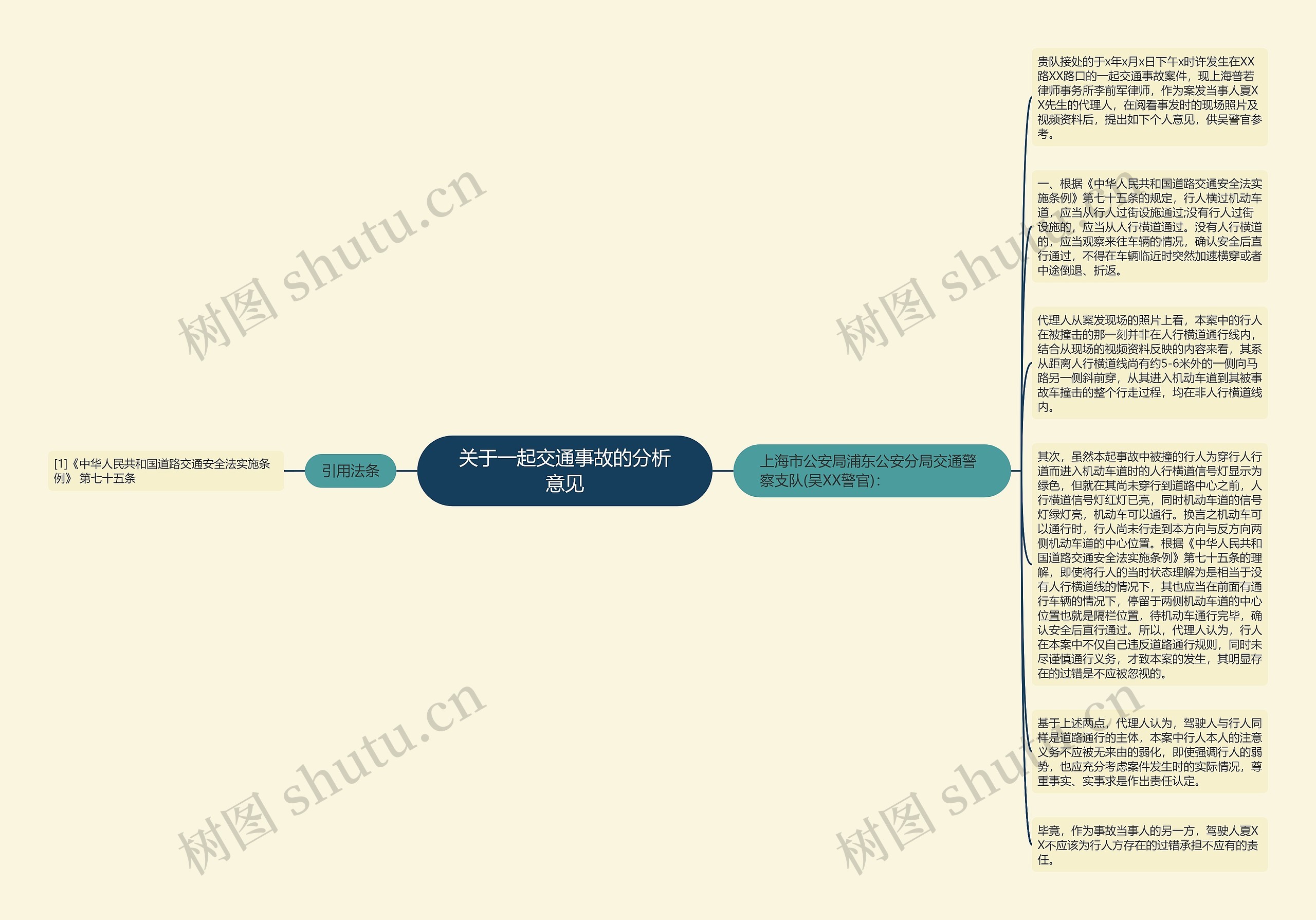 关于一起交通事故的分析意见思维导图