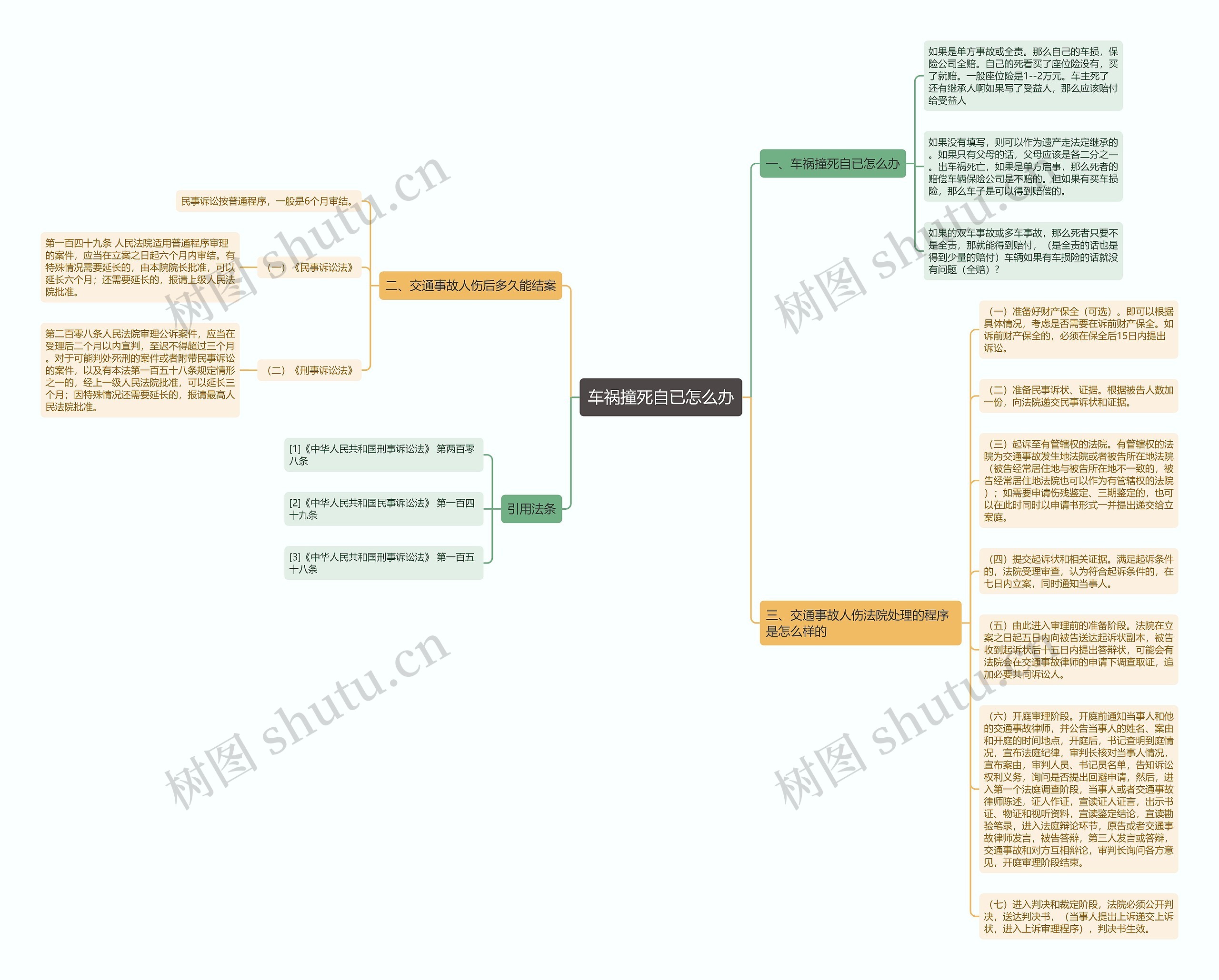 车祸撞死自已怎么办思维导图
