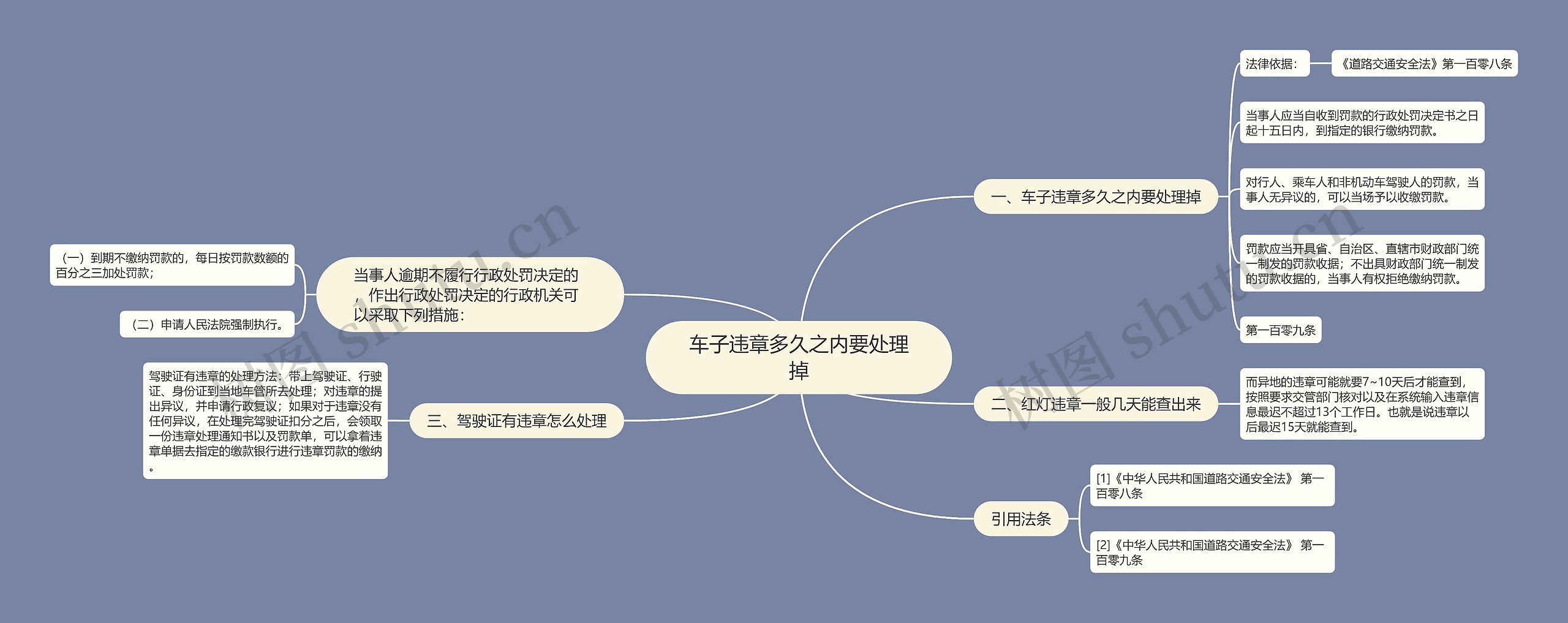 车子违章多久之内要处理掉思维导图