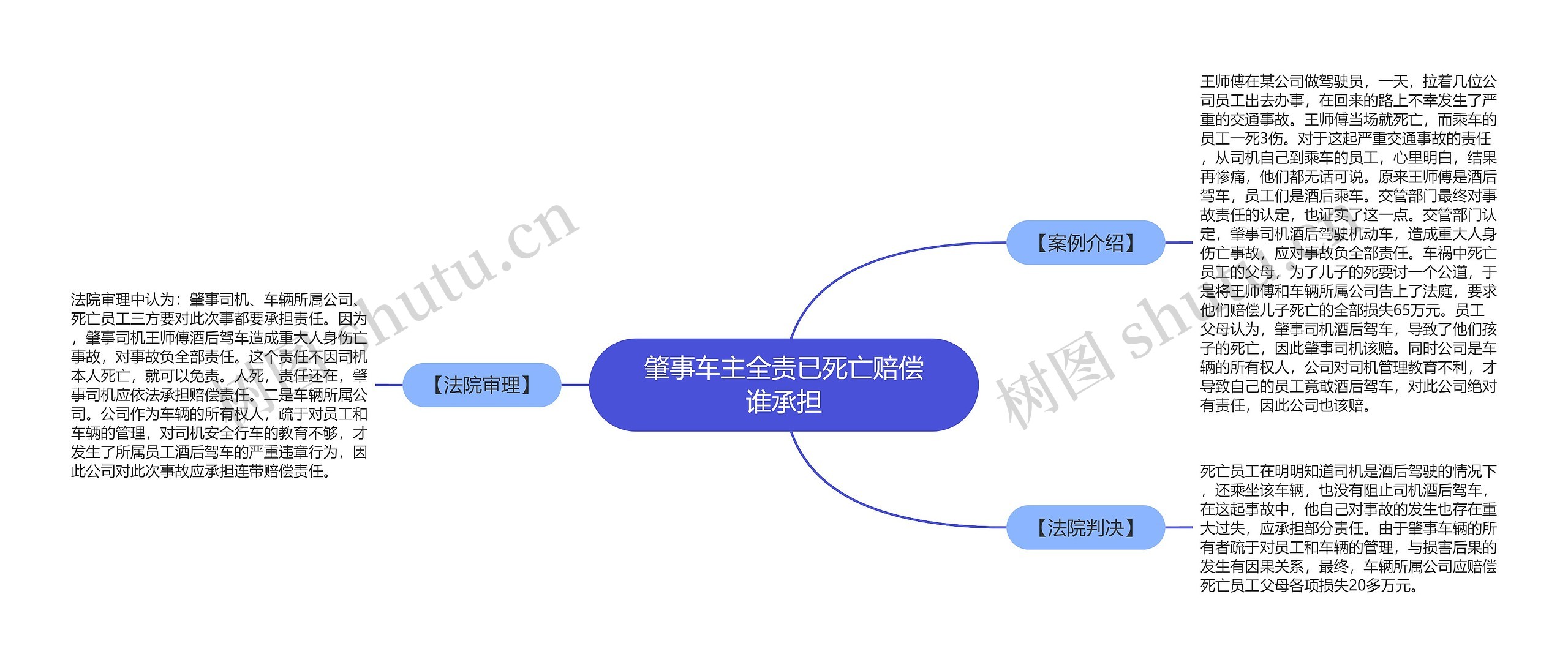 肇事车主全责已死亡赔偿谁承担思维导图