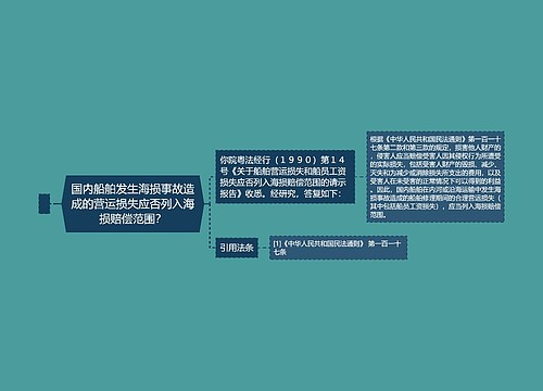 国内船舶发生海损事故造成的营运损失应否列入海损赔偿范围？