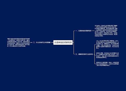交通事故的调解程序