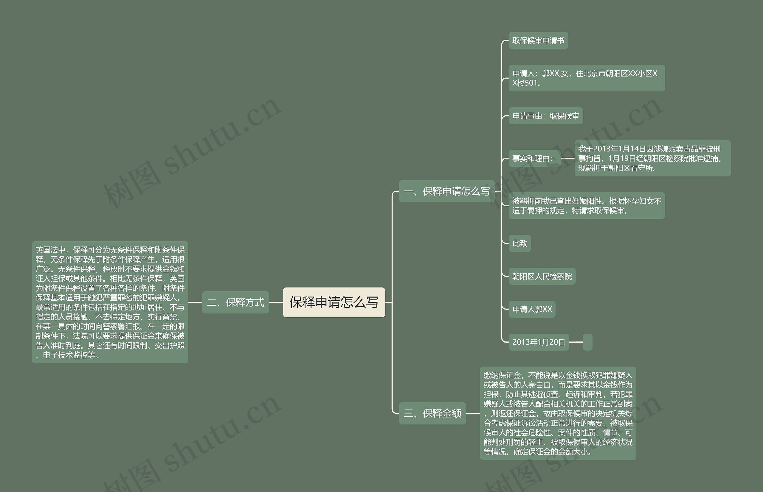 保释申请怎么写思维导图