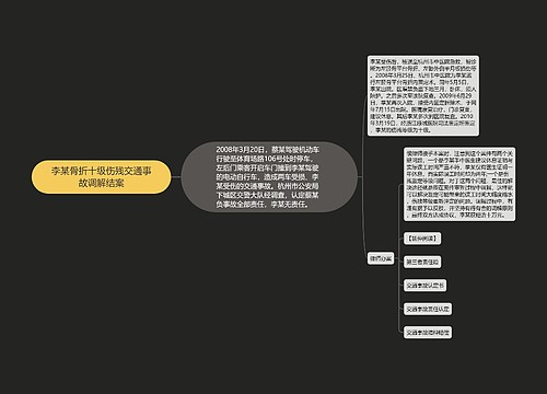 李某骨折十级伤残交通事故调解结案