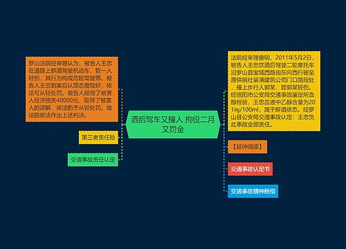 洒后驾车又撞人 拘役二月又罚金