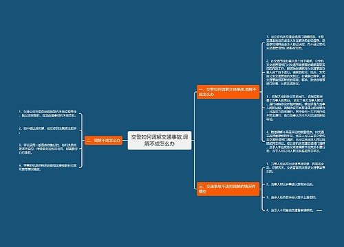 交警如何调解交通事故,调解不成怎么办