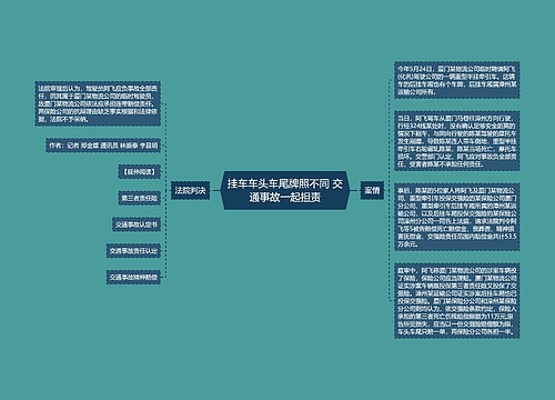 挂车车头车尾牌照不同 交通事故一起担责