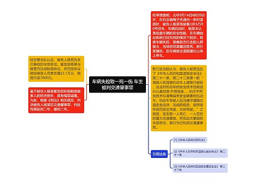 车辆失控致一死一伤 车主被判交通肇事罪