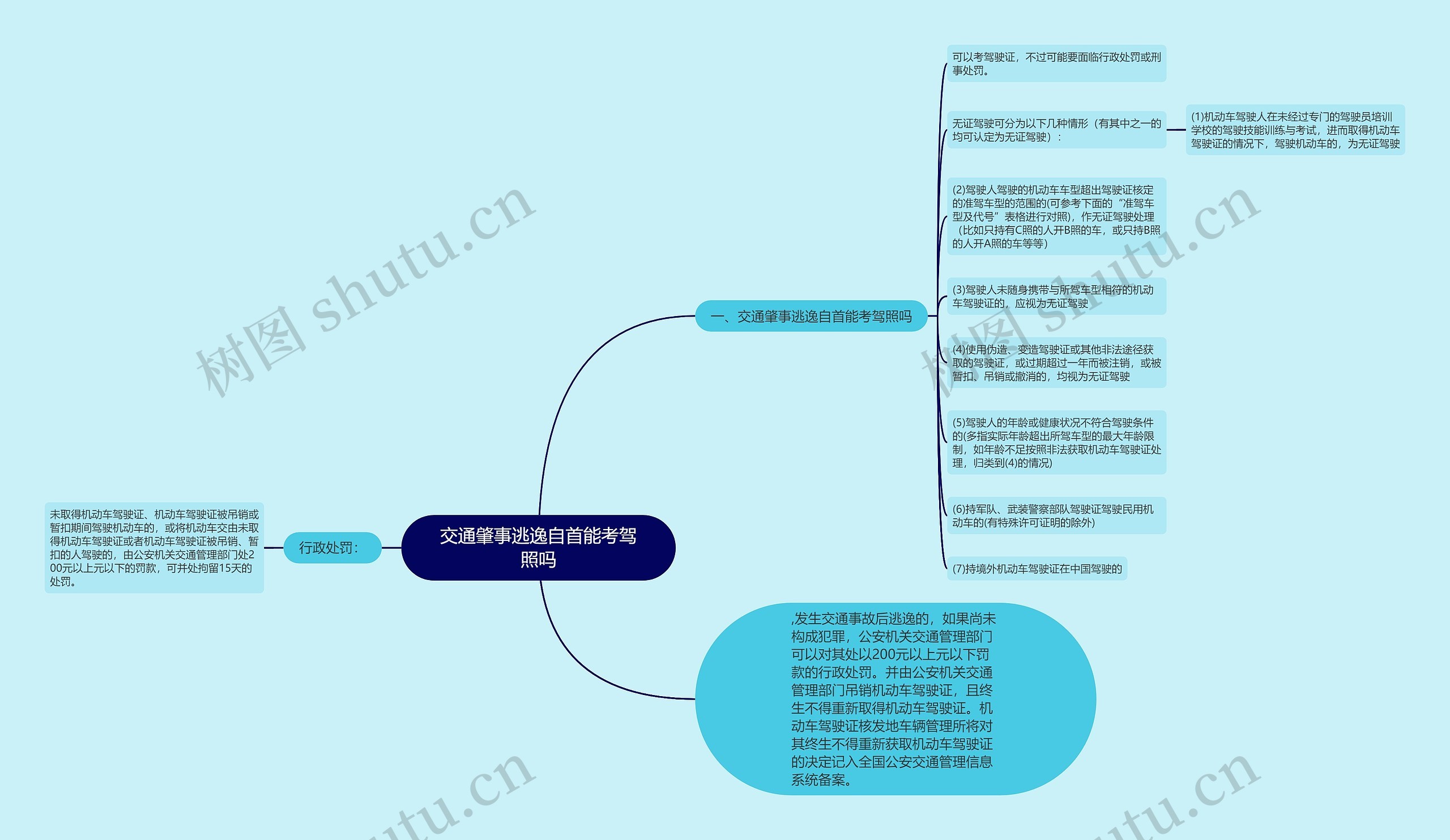 交通肇事逃逸自首能考驾照吗思维导图