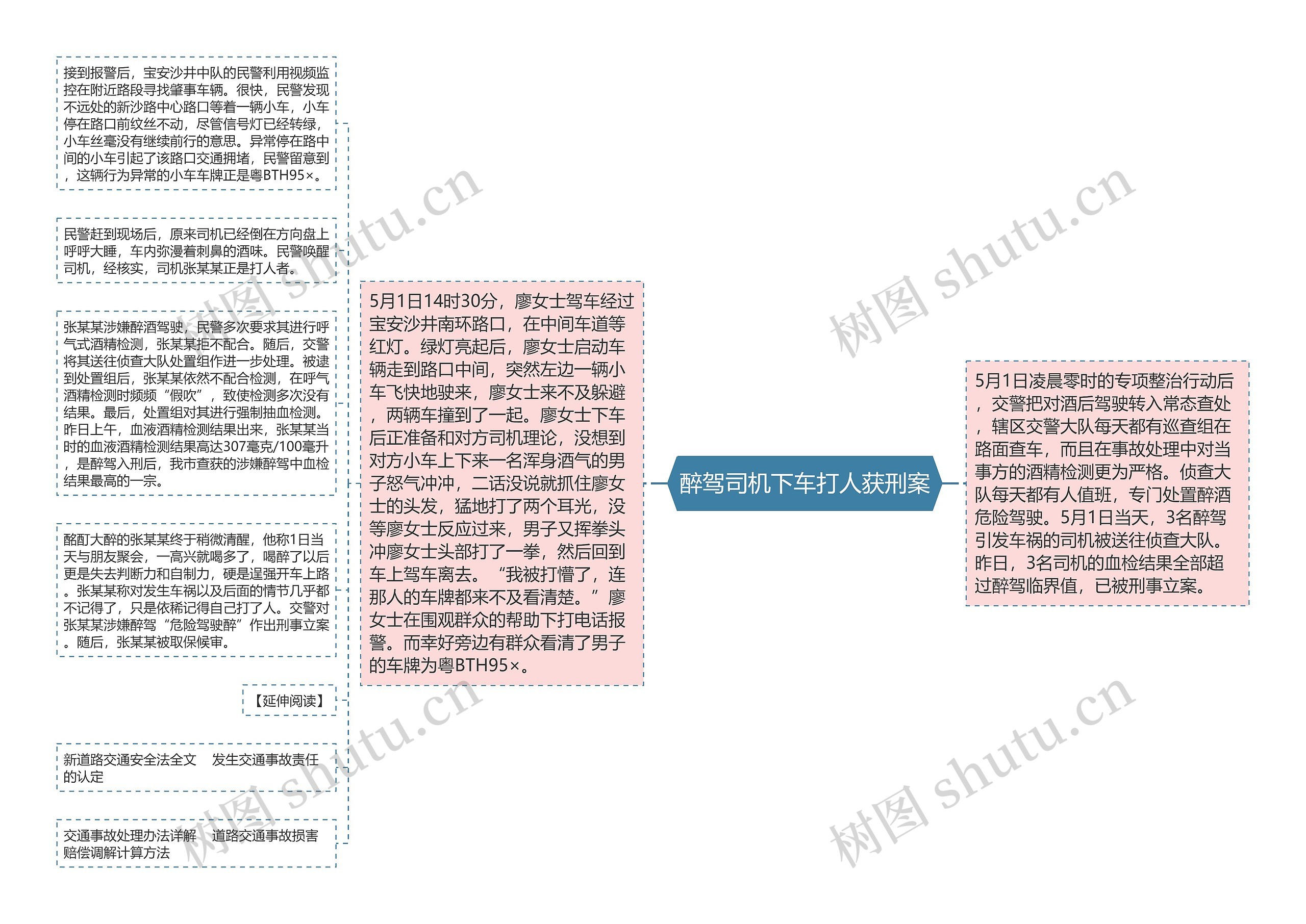 醉驾司机下车打人获刑案思维导图