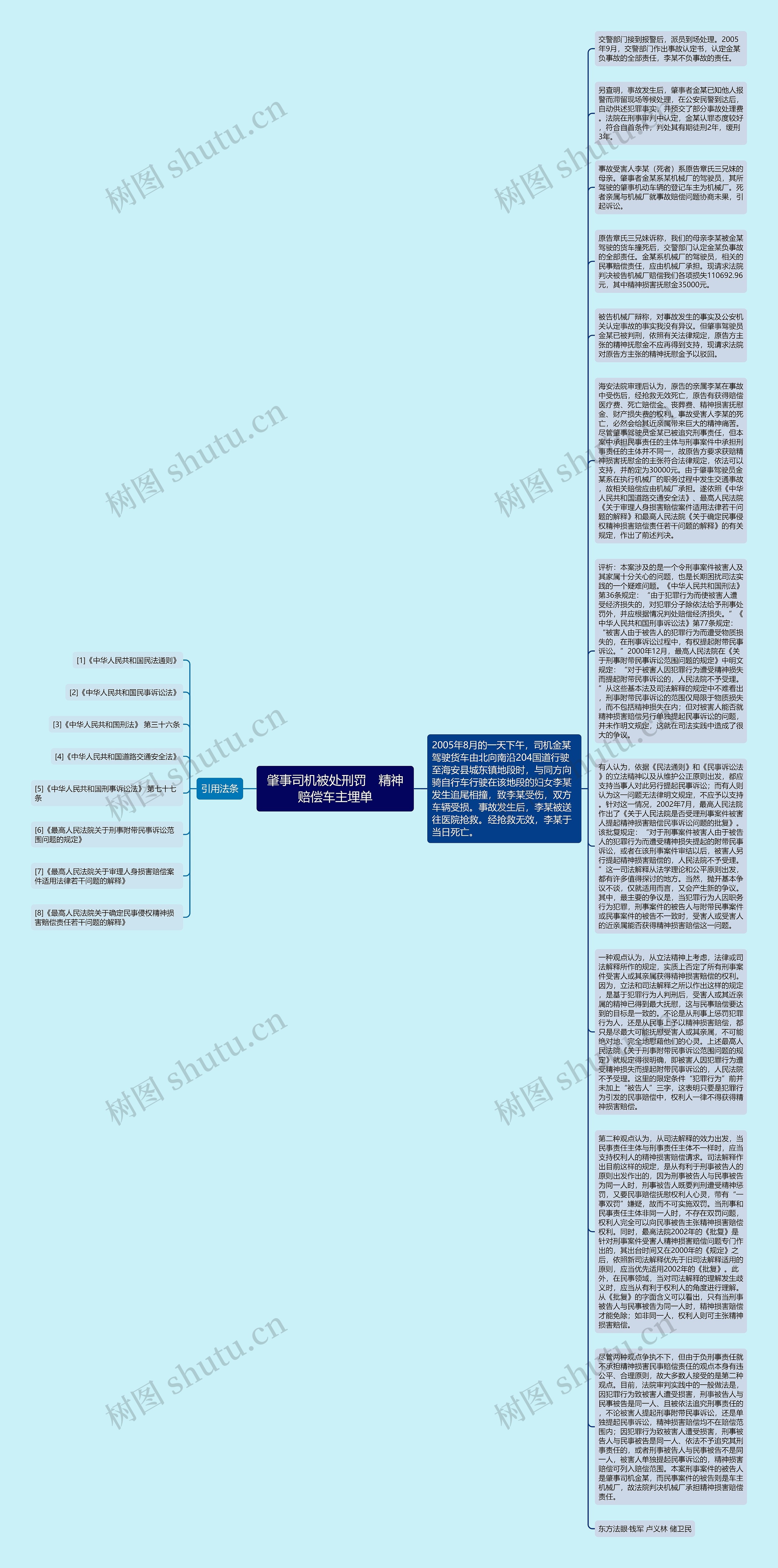 肇事司机被处刑罚　精神赔偿车主埋单思维导图