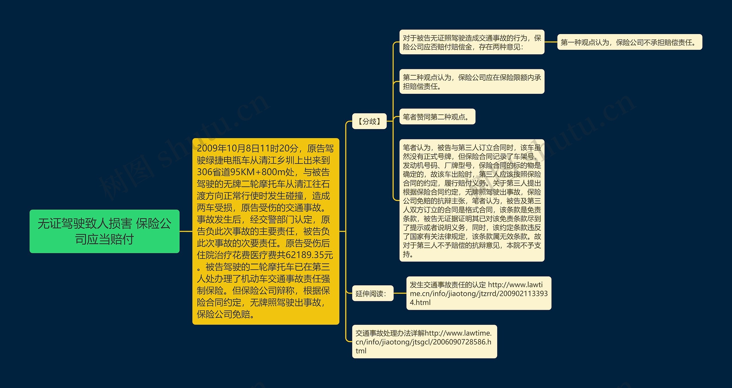 无证驾驶致人损害 保险公司应当赔付思维导图